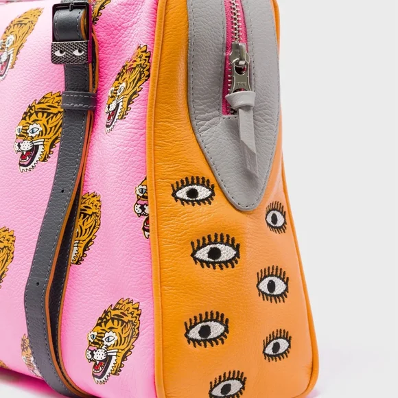 NIB Min & Mon Esther Bubblegum Pink Satchel Bag - Blazing Tiger - Picture 3 of 9